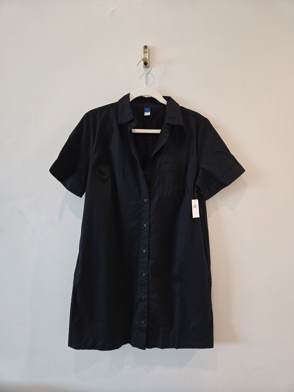 Old Navy Button-Down Shirt Dress - Black (NWT)
